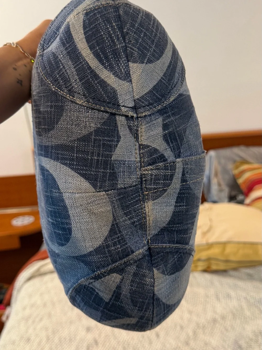 Coach Denim Signature Hobo Shoulder Bag in Blue Denim